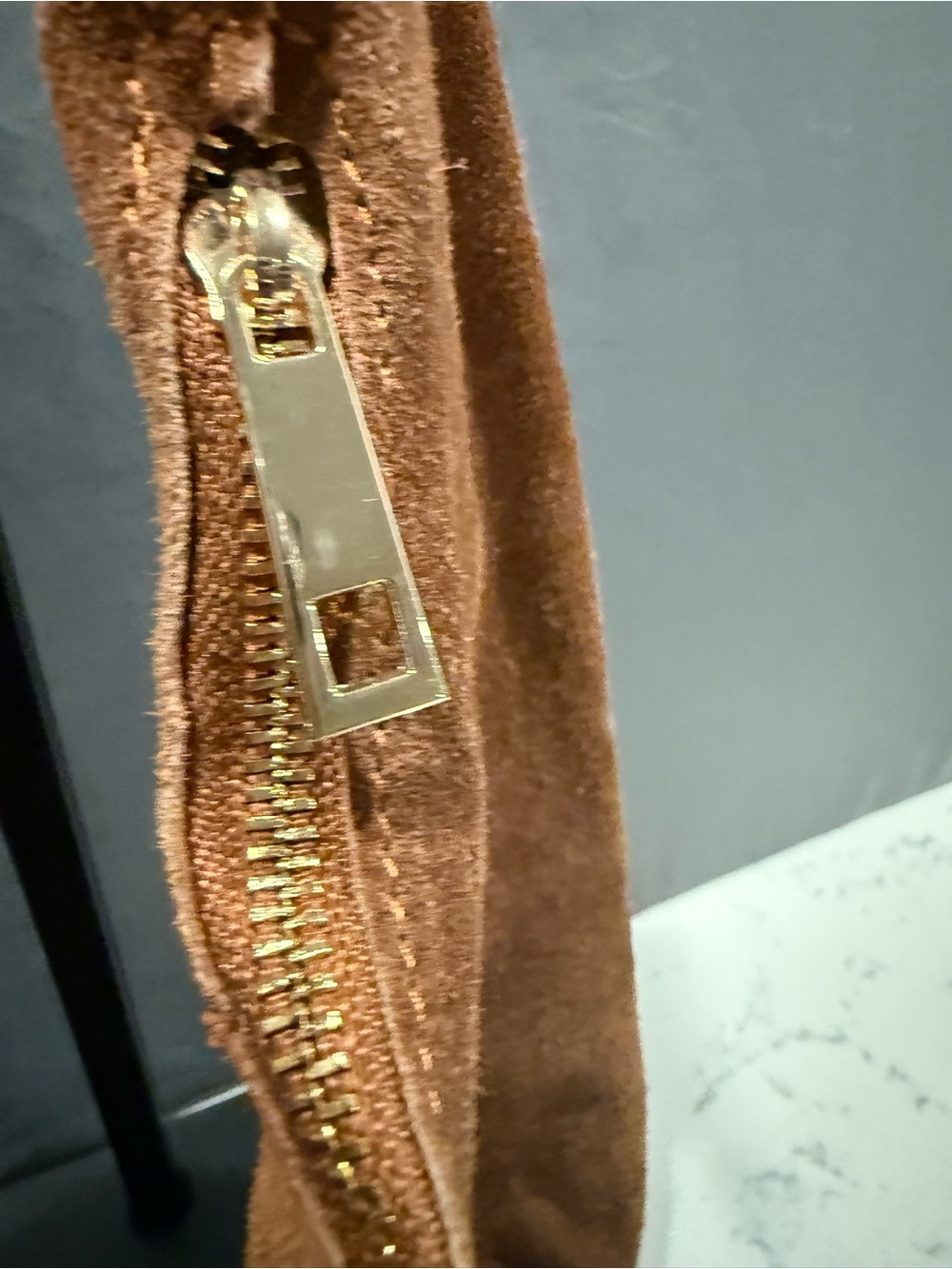 Tan Suede Studded Shoulder Hobo Bag - Unbranded - Picture 7 of 16